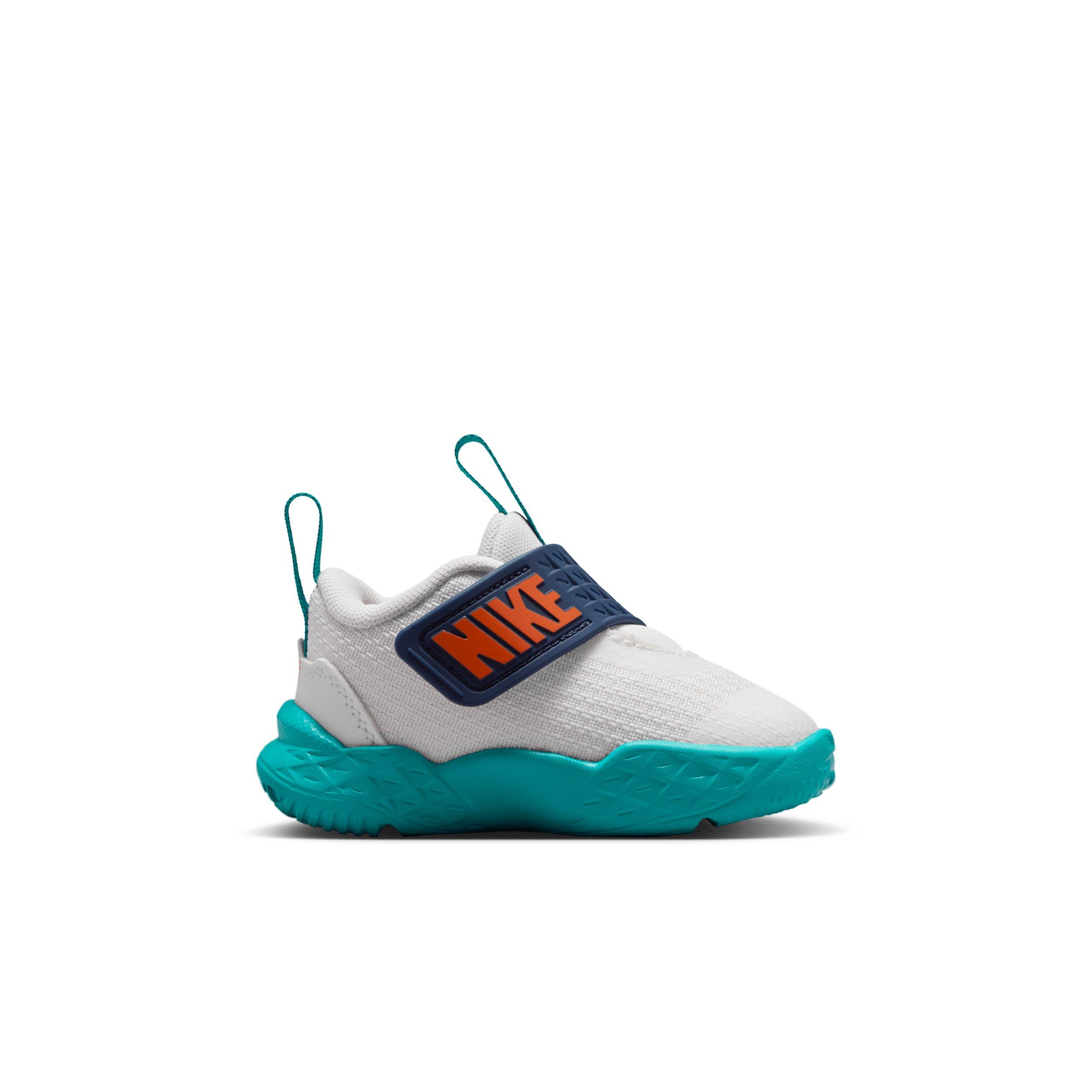 Nike Team Hustle D 12 "Summit White/Energy/Midnight Navy/Safety Orange" Infant Boys' Basketball Shoe - WHITE/ENERGY/NAVY/ORANGE